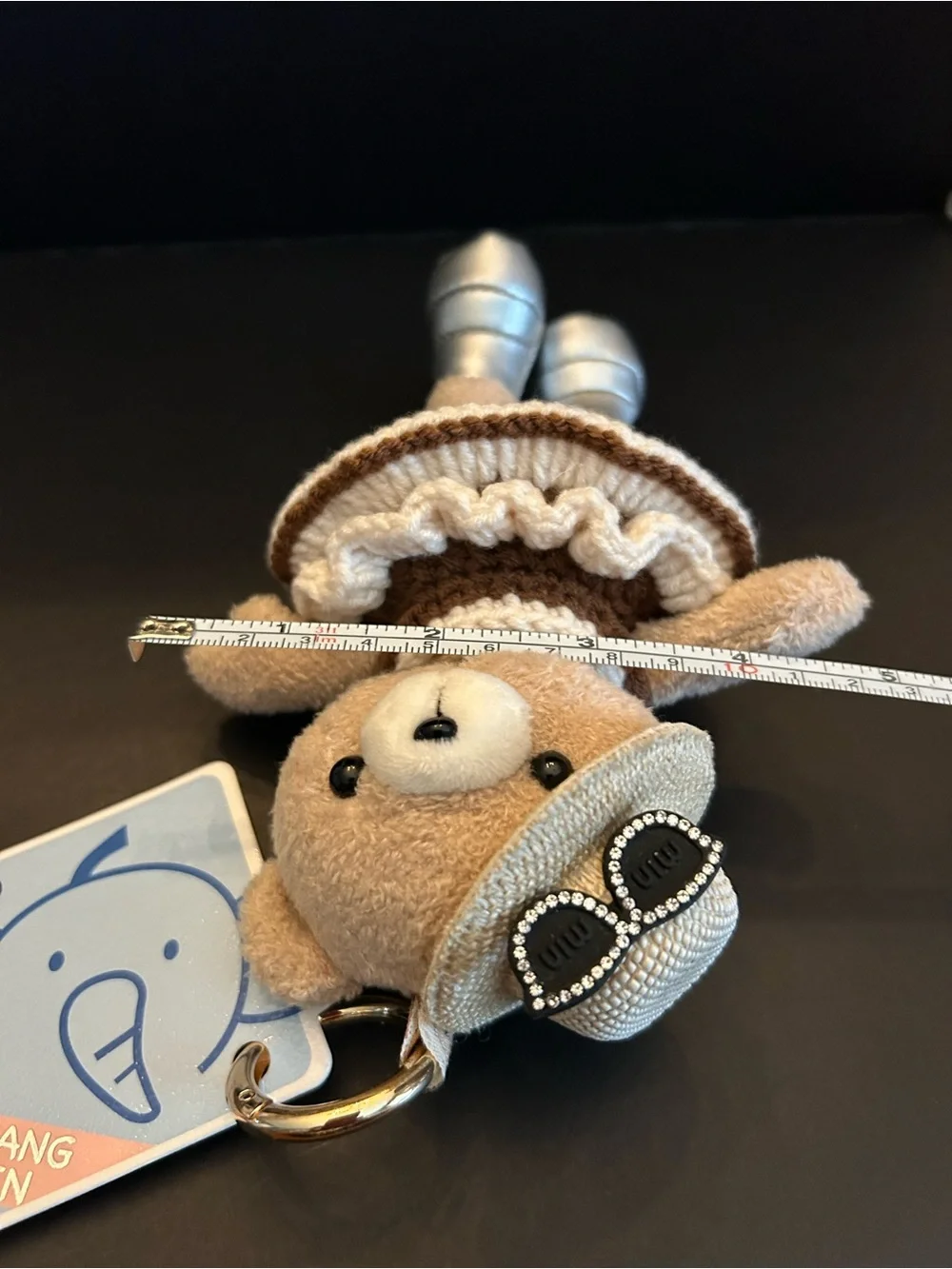 PREMIUM Plush Bear 🐻 Bag or Backpack 🎒 Charm in Brown and Cream with Gold Clasp